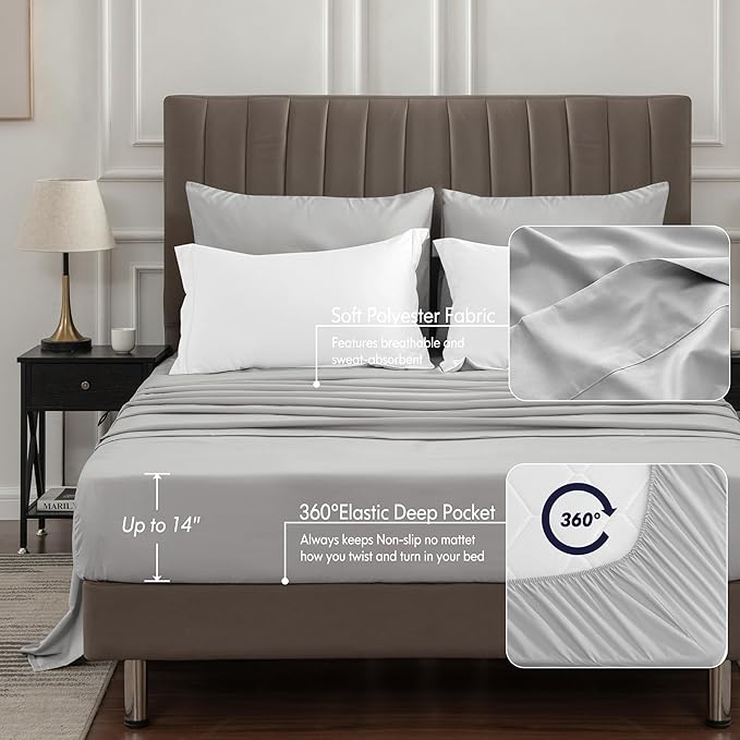 BEDELITE King Size Comforter Set 7 Pieces Bed in A Bag - Soft Microfiber Reversible White Bed Set with Comforters, Sheets, Pillowcases & Shams, Cozy Luxury Bedding Sets for All Season