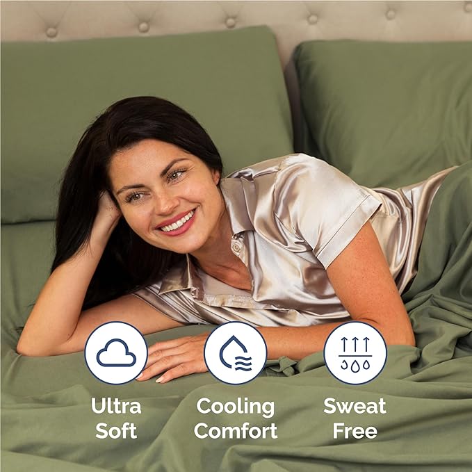 Full Size 4 Piece Sheet Set - Comfy Breathable & Cooling Bed Sheets Set - Hotel Luxury Bedding for Women, Men, Kids, Teens, Boys & Girls - Deep Pockets, Soft and Wrinkle Free - Oeko-Tex - Sage Green