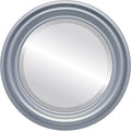 OVALCREST Round Beveled Wall Mirror for Home Decor - Philadelphia Style - Silver Spray - 34x34 Outside Dimensions
