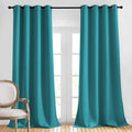NICETOWN Peacock Teal Curtains for Home Office, Grommet Thermal Curtains Blackout Light Blocking Room Darkening Window Treatments for Bedroom/Living Room, 2 Panels, W52 x L90