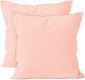 Encasa XO Throw Pillow Covers 20x20 in Set of 2 Powder Pink | No Inserts | Cotton Pillow Covers for Living Room, Bed, Sofa, Couch | Decorative Cushion Covers with Improved Zippers
