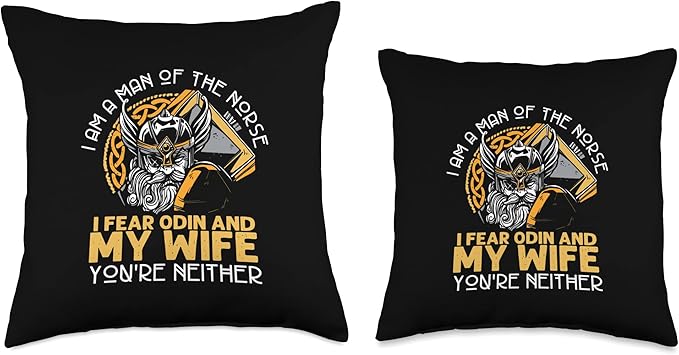 Nordic Country & Celtic Mythology Designs Viking Norway Norwegian Scandinavian Valhalla Funny Throw Pillow, 16x16, Multicolor