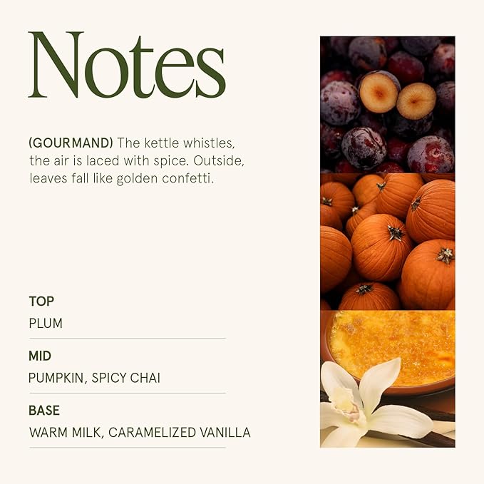 LA JOLIE MUSE Fall Candles – Pumpkin Candle with Spicy Chai & Vanilla | 12 oz Double Wick Soy Candle | 60 Hours Clean Burn | Autumn Home Décor & Hosting Gift