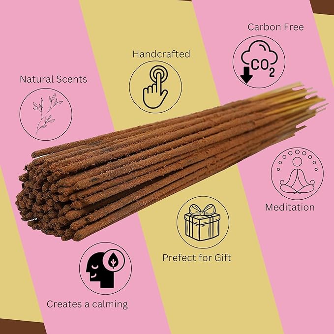 Bless-Copal 100%-Natural-Handmade-Hand-Dipped-Incense-Sticks Organic-Chemicals-Charcoal-Free Purification-Relaxation-Positivity-Yoga-Meditation Best-Woods-Scent (500 Sticks(26 OZ))