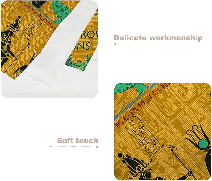 Batmerry Yellow Ancient Egyptian Tapestry, Horus Wall Art Hanging Decoration Polyester Fiber White Ruffled Around for Dorm Room Bedroom Living Room, 59.1x82.7 inches