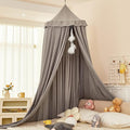 dix-rainbow Princess Decor Canopy for Kids Bed, Soft and Durable Bed Canopy for Girls Room Tent Canopy Dreamy Mosquito Net Bedding, Children Reading Nook Canopies Indoor (Grey)