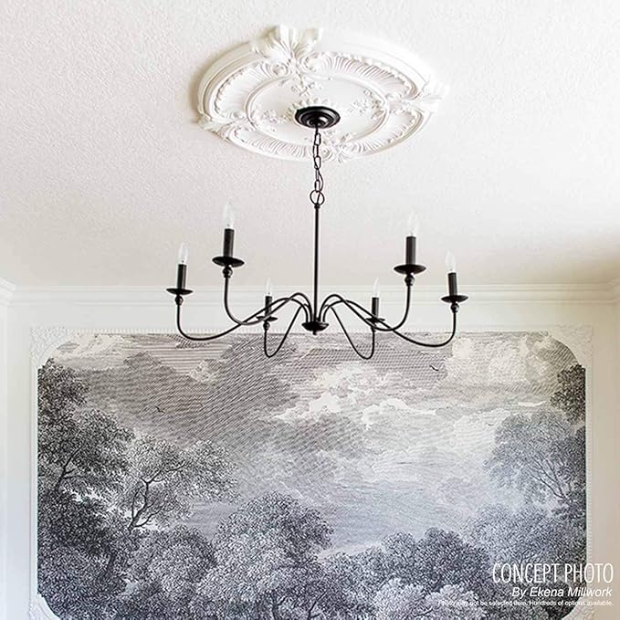 Ekena Millwork Bradford Ceiling Medallion, Pearl White