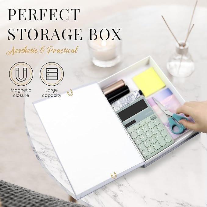 Decorative Books for Home Decor- 2Pcs Linen Decorative Boxes for Aesthetic Room Decoration, Modern Fake Book Storage Boxes for Coffee Table, Bookshelf or Mantle Decor, Light Gray