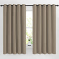 NICETOWN Taupe Window Treatments 66 inch Length 2 Panels Set, Grommet Blackout Room Darkening Thermal Curtains Sound Reducing for Bedroom/Kid Room, W66 x L66