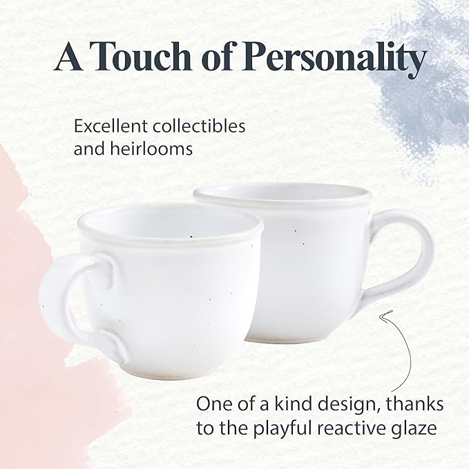 Portmeirion Minerals Mug, Moonstone - 12oz Stoneware Coffee Cup, Sturdy Ceramic Mug, Microwave, Dishwasher, Freezer, Oven Safe - Artisan Made Drinkware for Tea, Expresso, Latte