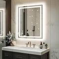 32"x 24" LED Bathroom Mirror with Lights, Dimmable, Double Lights, Backlit + Front Lit, 3 Colors Led Mirror for Bathroom, Lighted Bathroom Vanity Mirror, Tempered Glass(Horizontal/Vertical)
