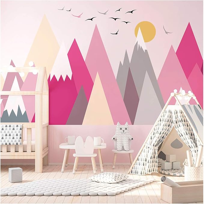 Children's Wall Sticker for Baby's Room Decoration - Giant Scandinavian Mountains Matika - H 80 x L 120 cm