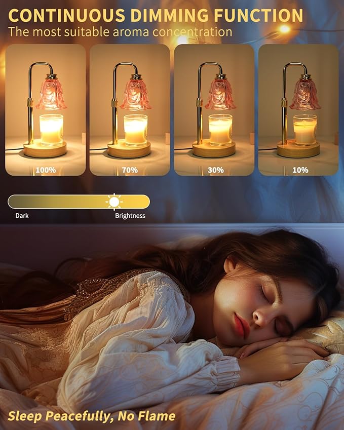 Candle Warmer Lamp with Timer, Adjustable Height and Dimmable, Birthday Christmas Gifts for Women, Mothers Day Gifts for Mom, Unique House Warming Gifts New Home Decor(Pink)