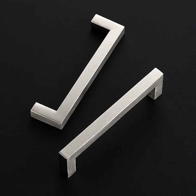 Ravinte 32 Pack 5 Inch Kitchen Square Cabinet Handles Satin Nickel Pulls Brushed Nickel Kitchen Cabinet Hardware Handles for Cupboard Drawer Pulls