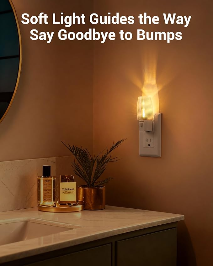 DEWENWILS Plug in Night Light with Switch, Manual ON Off LED Nightlight for Kids, Nursery, Bedroom, Bathroom, Hallway, Stairways, Corridor, Garage, Warm White, UL Listed, 4 Pack