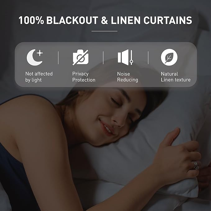 Neutral Grey Blackout Linen Curtains 84 Inch Length 2 Panels Set, Back Tab Loop Pocket Thermal Insulated Light Blocking Black Out Linen Weave Drapes for Offices Living Room 52x84 Inch, Frost Gray