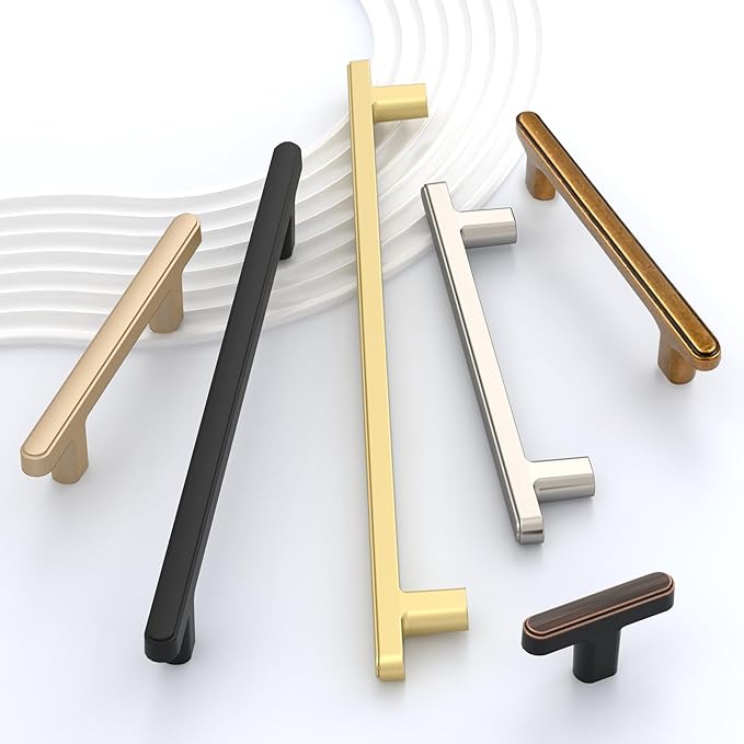 10 Pack 3 Inch(76mm) Kitchen Cabinet Handles Brushed Gold Cabinet Pulls Kitchen Cabinet Hardware Drawer Pulls for Cupboard Wardrobe