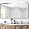 Black Bathroom Mirror for Wall, 30x55 Inch Rectangle Mirrors with Metal Frame, Modern Vanity Wall Mirror Decor for Entryway Hangs, Bathroom Living Room Horizontal or Vertical