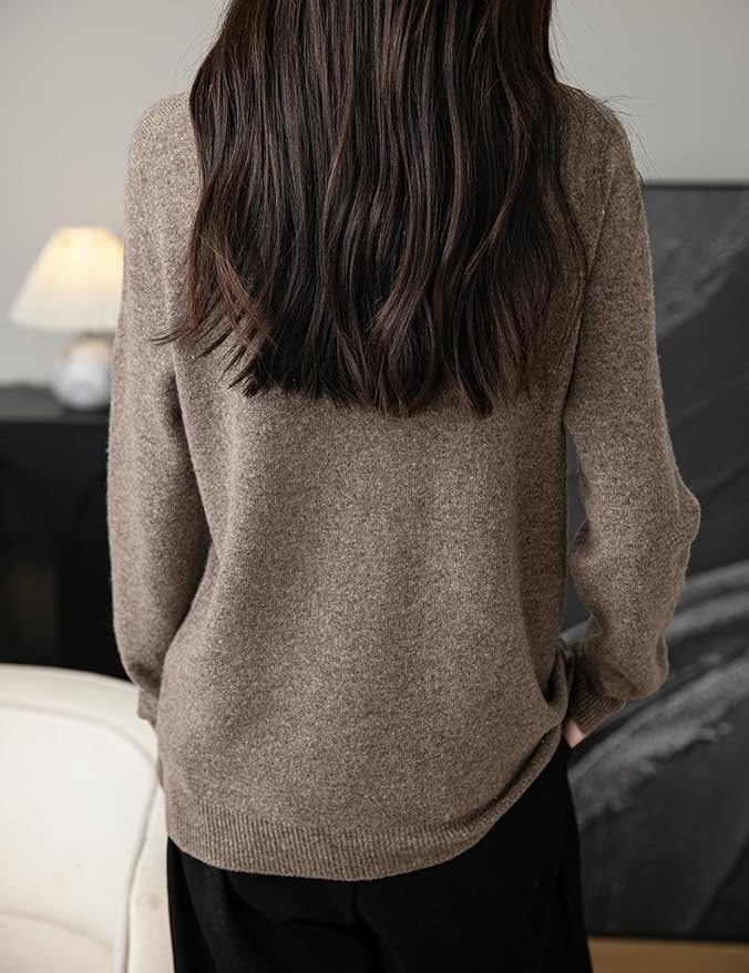Chanyarn Women's 100% Merino Wool 2025 Fall Winter First-Line Ready to Wear Long Sleeve Seamless Knit Crewneck Sweater