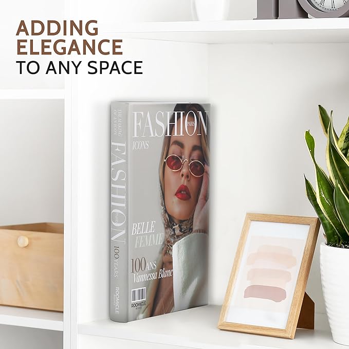 Fashion Decorative Books for Coffee Table - Designer Faux/Fake Books for Decoration - Enhance Your Coffee Table, Mantle & Bookshelf Decor - Book Decor Aesthetic Collection - Real Blank Pages Inside