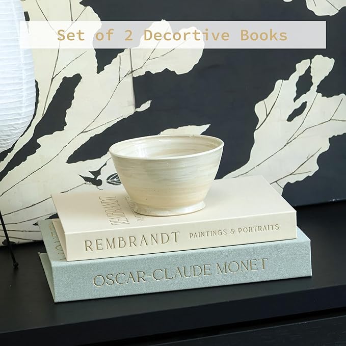 Set of 2 Decorative Books Box Modern Coffee Table Decorative Books for Home Decor Linen Faux Book for Home Table Decor Faux Decor Book Storage Box Bookshelf Decoration Boxes Desktop Storage Box