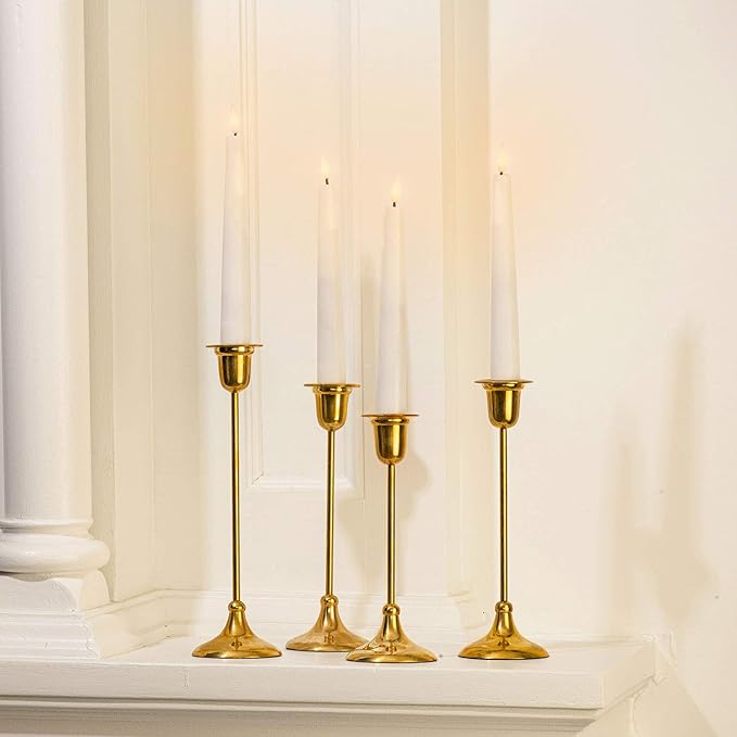 LampLust Flameless Taper Candles, Realistic Flame with Wick, 7 Inch, 10 Pack, Ivory Wax, Flickering Flameless Candle LED, Remote Included, Home Decor, Christmas Party Decorations, Wedding Centerpiece