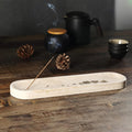Koville Travertine Incense Holder, Incense Holder for Sticks, Long Incense Sticks Holder Ash Catcher for Meditation Yoga SPA, Natural Stone Incense Burner, Home Table Decor(Beige)