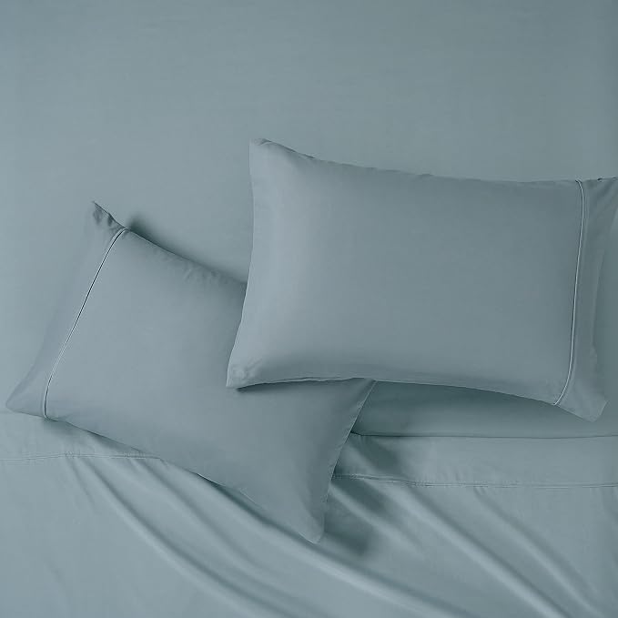 Modern Threads Soft Microfiber Solid Sheets - Luxurious Microfiber Bed Sheets - Includes Flat Sheet, Fitted Sheet with Deep Pockets, & Pillowcases Ocean Queen