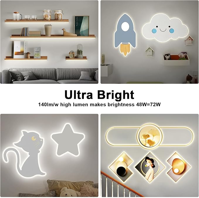 32.8ft 4000K White COB Led Strip Lights with Remote, Dimmable Bright Neutral White COB Light Strip, Indoor COB Led Lights for Kitchen, Room, Cabinet, 2 Rolls of 16.4ft