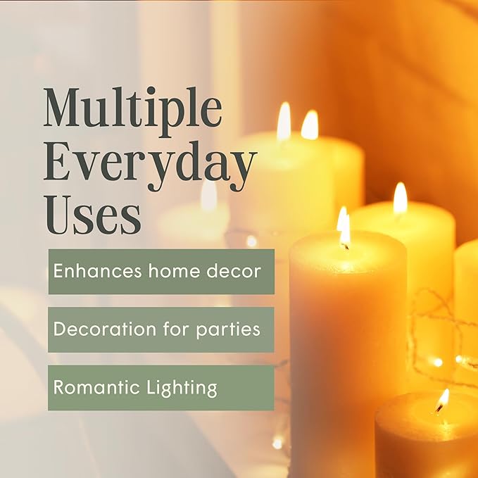 Mister Candle Unscented Dripless Pillar Candles Set of 3, Hand Poured 3 Inch Candles, Premium Wax, Decorative Pillar Candles, (3" x 4", 3" x 6", and 3" x 9", Burgundy)