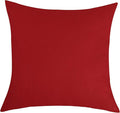 TangDepot Handmade Decorative Solid 100% Cotton Canvas Throw Pillow Cover/Pillowcase, (22 INCH x 22 INCH, Deep Red)