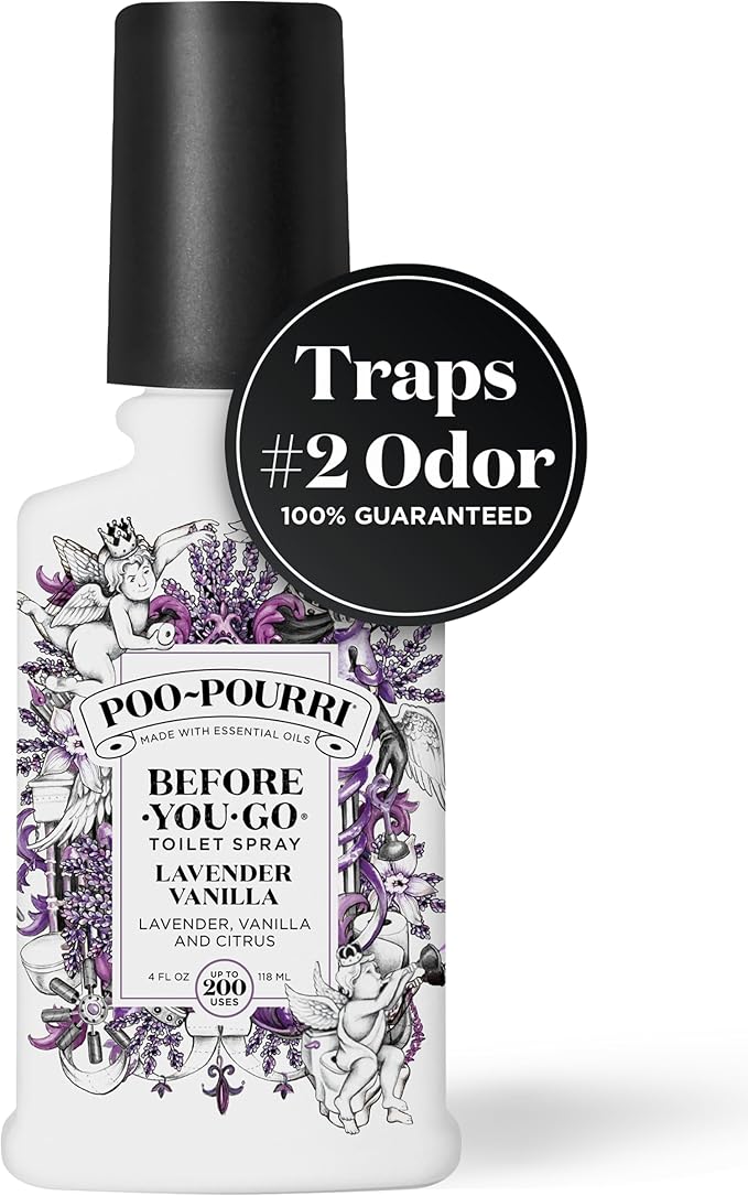 Poo-Pourri Before-You-Go, Toilet Spray, Lavender Vanilla, Up to 200 Uses, Bathroom Odor Deodorizer Plant-Based with Essential Oils, for Home or Work, Citrus Scent, 4 Fl Oz
