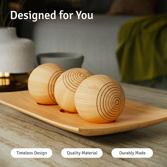 Creative Scents Harmony Decor Tray and Ball Set - Centerpiece Decoration - Coffee Table Decor - Dining Decor Centerpiece Table Decor Bowl for Home Decor, Living Room, Entry Table, TV Stand