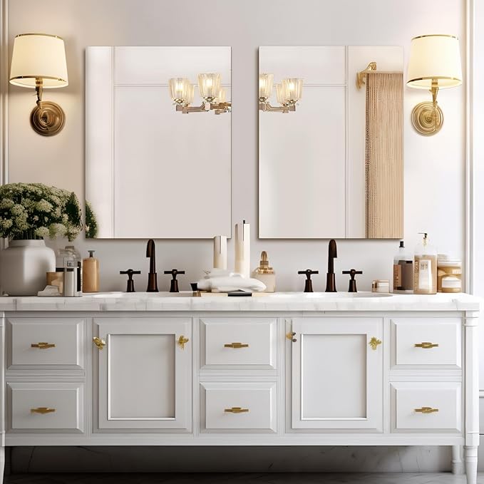 Mirrorons Frameless Wall Mirror, 24" x 32", Modern Rectangle Bathroom Mirror with Polished Edge, Horizontally or Vertically. Upgraded Shatterproof Mirror for Entryways, Bathroom, Gym