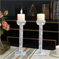 Wocred Candle Holders Set of 2.Stunning Shabbat Candle Holders.8.6" Tall Crystal Candlestick Holders for Dinning Room,Mantelpiece.