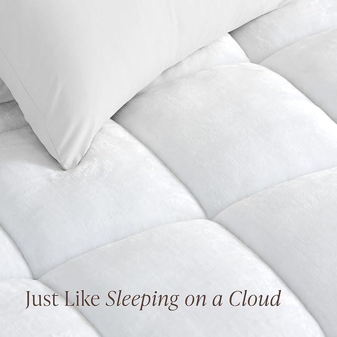 Bare Home Twin Extra Long Microplush Mattress Topper - Pillow Top Reversible - Mattress Cover - Dual Sided All-Season - 8" to 24" Deep Pocket - Fitted Cover - Dorm Essentials - Plush Bed Pad (Twin XL)