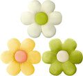 Sratte 3 Pcs Flower Pillows Flower Shaped Throw Pillow Cute Daisy Pillow Seating Cushions for Adults Home Bedroom Sofa Chair Couch Decor(Green, Yellow, White,16")