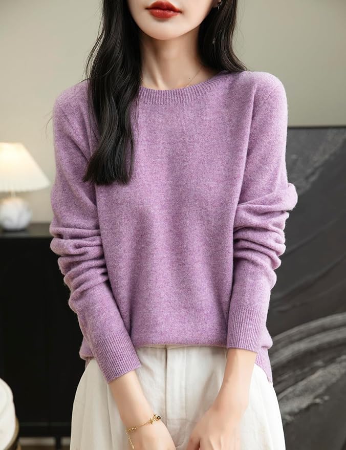 Chanyarn Women's 100% Merino Wool 2025 Fall Winter First-Line Ready to Wear Long Sleeve Seamless Knit Crewneck Sweater