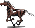 Horse Statue, Unique Metal Art Sculpture for Vintage Home Decor, Modern Decor, Gift for Horse Lovers (Brown)