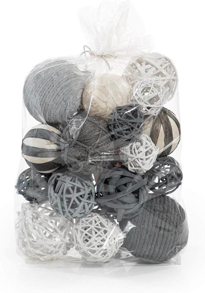 ANDALUCA Decorative Balls Bag Bowl Filler Home Decor (Grey)