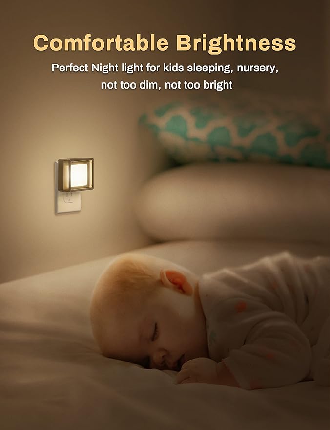 DORESshop LED Night Light, Night Lights Plug Into Wall [2 Pack] with Dusk-to-Dawn Sensor, Dimmable Nightlights, Adjustable Brightness for Bathroom, Hallway, Bedroom,Kids Room,Stairway,Soft White