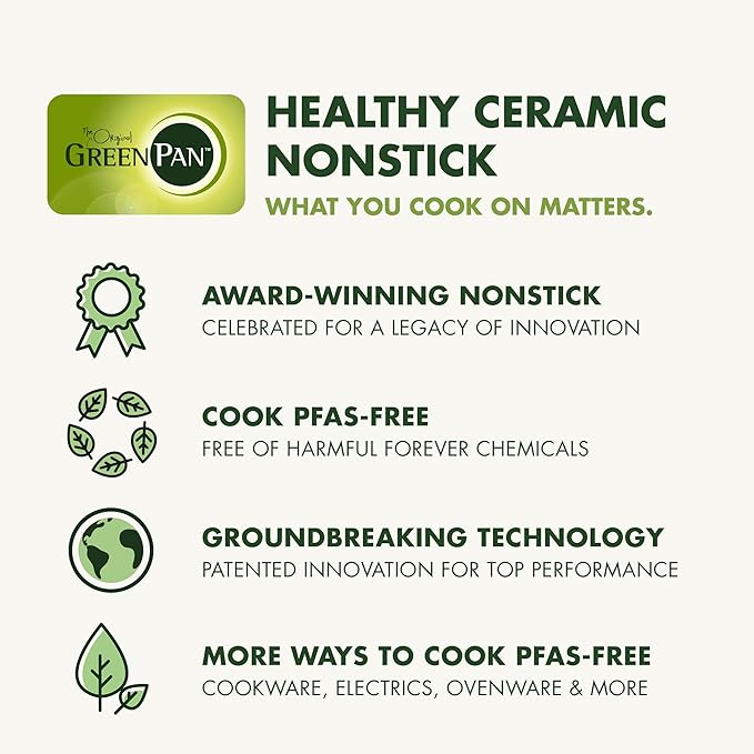 GreenPan 12 Piece Nonstick Swift Cookware Set, Ceramic PFAS-Free Pots & Pans with Lids, Dishwasher & Oven/Broiler Safe to 600F, Kitchen Cooking Set, Sauce, Saute, Stock, Frying Pans, Black/Gold