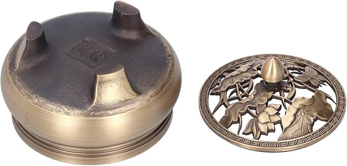 Antique Incense Holder,Brass with Lid 3‑Legged Buddha Ornament,Used as Home Decoration,Craft Decorations or Classical Furniture