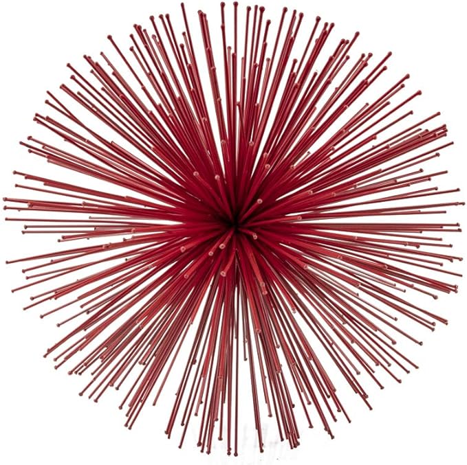 Modern Day Accents 5250 Erizo Spiked Large Red Sphere, Coffee Table Room Decor, Red Decor, Table Decor, Shelf Decor, Modern Decor, Starburst Centerpiece, Spike Ball Decoration, Home, 10" D