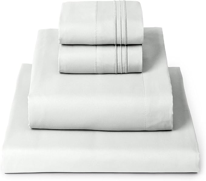 Mellanni Queen Sheets Set - 4 PC Iconic Collection Bedding - Hotel Luxury, Extra Soft, Cooling Bed Sheets - Wrinkle, Fade, Stain Resistant (Queen, Ivory)