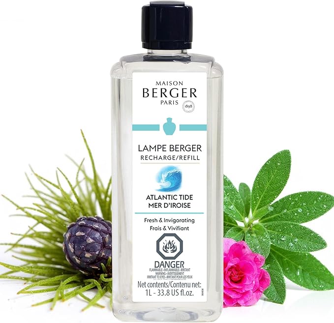 MAISON BERGER - Atlantic Tide - Lampe Berger Fragrance Refill for Home Fragrance Oil Diffuser - Air Freshener - 33.8 Fluid Ounces - 1 Liter