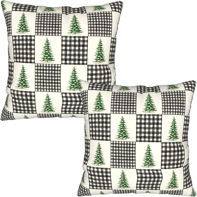 Winter Throw Pillow Covers - Buffalo Plaid Pillow Cover 22x22 Christmas Xmas Cushion Cases for Indoor Couch Sofa Porch