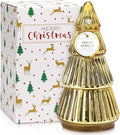 Christmas Tree Shaped Candle, Christmas Tree Scented Candles Gift, Tower Shaped Mercury Xmas Tree Candles, Winter Xmas Table Decorations Gold Tree Candle, 8oz