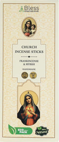 Bless-Church-Frankincense-and-Myrrh 100%-Natural-Handmade-Hand-Dipped Organic-Chemicals-Charcoal-Free Purification-Relaxation-Positivity-Meditation Best-Woods-Scent (100 Sticks(5.25 OZ))