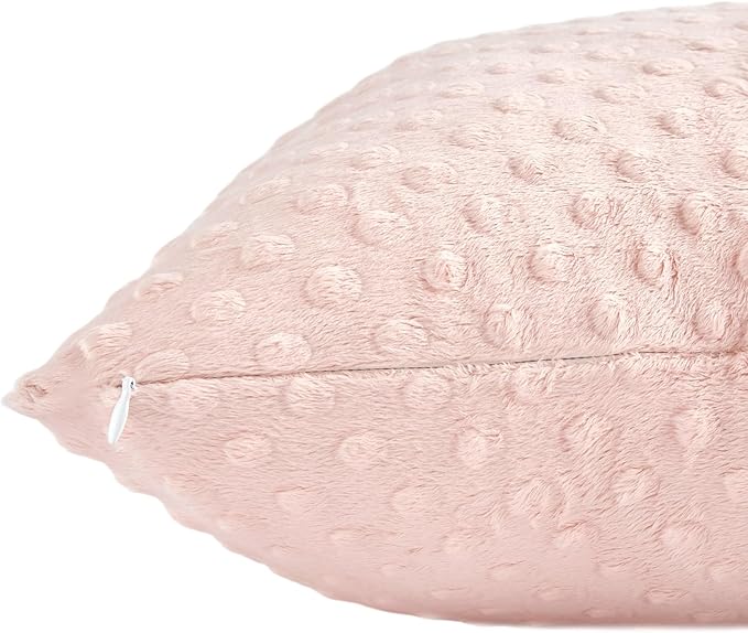 2 Packs Throw Pillow Covers, Neutral Decorative Couch Pillow Cover for Living Room Bed Sofa Rustic Farmhouse Boho Home Decor, Soft Plush Cushion Case Slipcover (Light Pink, 12"x 20")